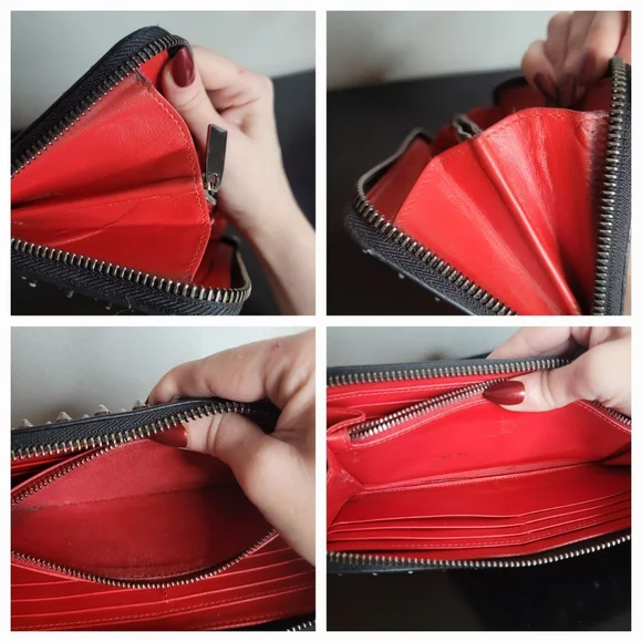 Christian Louboutin Long Wallet Panettone gunmetal/silvery Studs - Picture 13 of 15